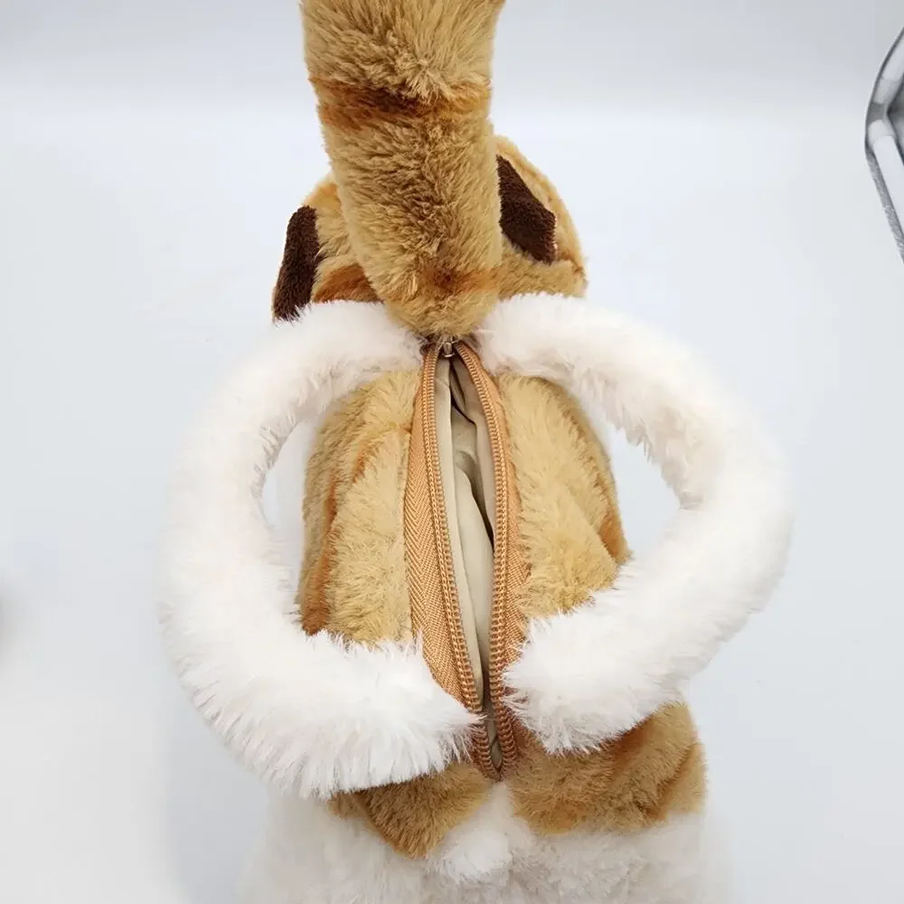 Plushies White Orange Tabby Plush Kitty Cat Purse Handbag Soft Stuffed Animal